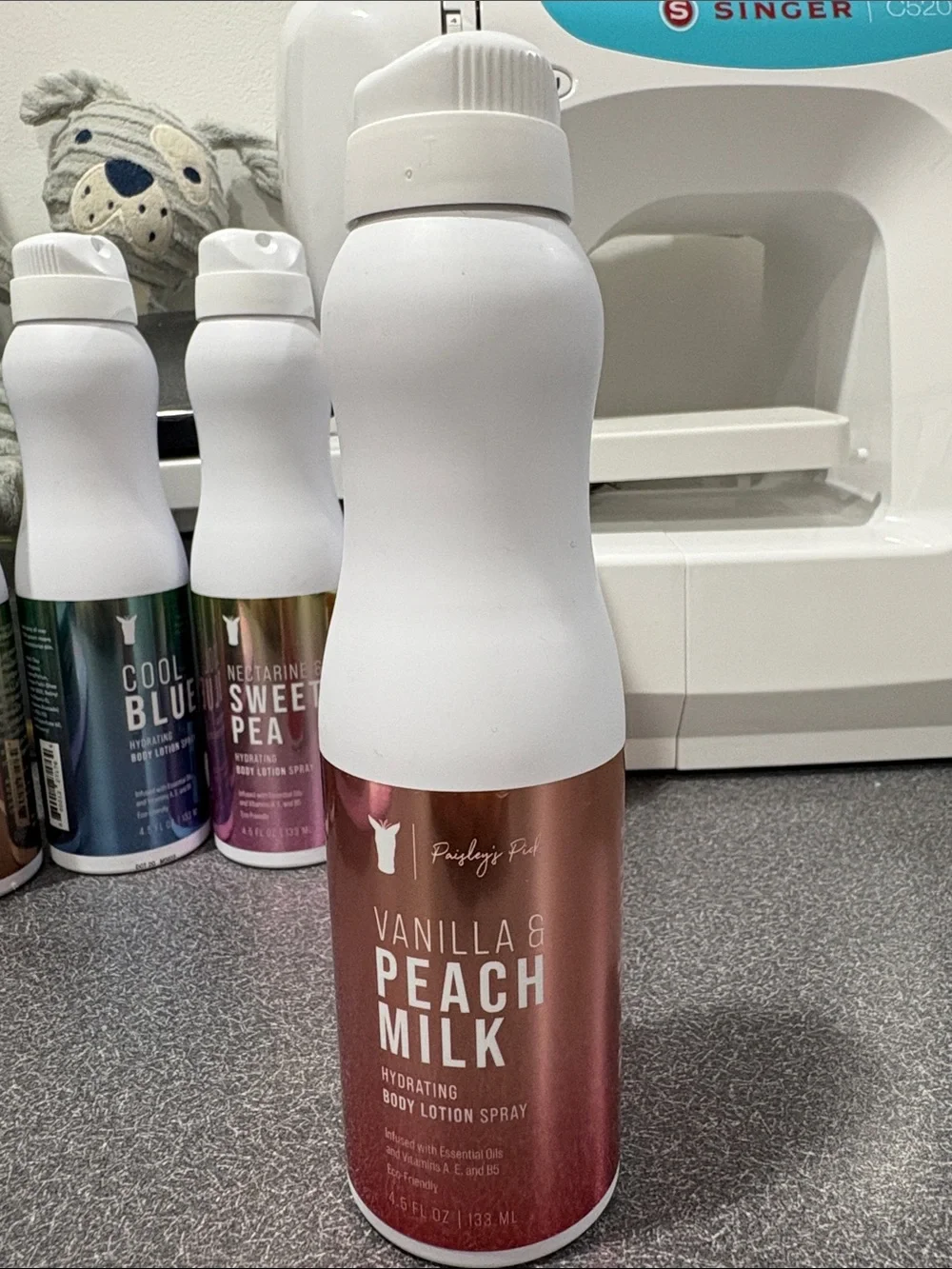 Pink Zebra Hydrating Body Lotion Spray - Vanilla & Peach Milk